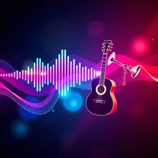 Icona di onde sonore e strumenti musicali
